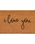 24" X 36" Brown Red And Black Love You Outdoor Coir Door Mat