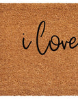 24" X 36" Brown Red And Black Love You Outdoor Coir Door Mat