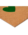 24" X 36" Brown Green White And Red Three Hearts Outdoor Coir Door Mat