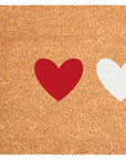 24" X 36" Brown Red White And Blue Three Hearts Outdoor Coir Door Mat