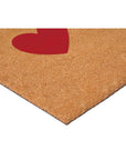 24" X 36" Brown Red White And Blue Three Hearts Outdoor Coir Door Mat