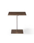 Bronze And Silver Steel Height Adjustable Square Pedestal End Table