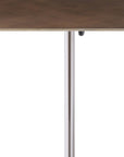 Bronze And Silver Steel Height Adjustable Square Pedestal End Table