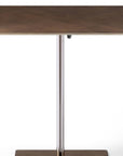 Bronze And Silver Steel Height Adjustable Square Pedestal End Table