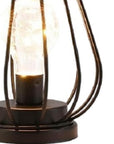 Set of Two 7" Black Geometric Cage Cordless Desk Lamps