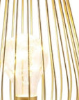 8" Gold Geometric Novelty Lantern With Novelty Shade