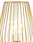 8" Gold Geometric Novelty Lantern With Novelty Shade