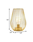 8" Gold Geometric Novelty Lantern With Novelty Shade