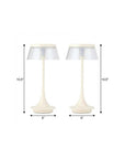 Set of Two 11" White Geometric USB Dimmable Table Lamps