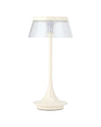 Set of Two 11" White Geometric USB Dimmable Table Lamps