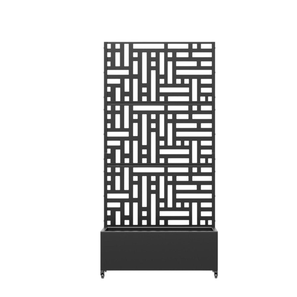 71" X 35" Black Galvanized Metal Rectangular Planter Box