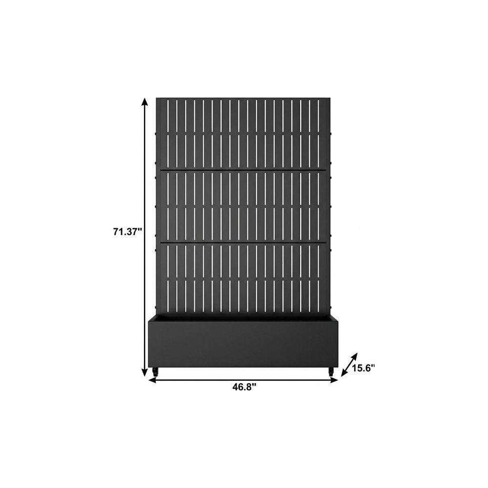 71" X 47" Black Galvanized Metal Rectangular Planter Box