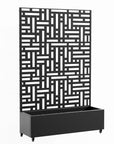 71" X 47" Black Galvanized Metal Rectangular Planter Box