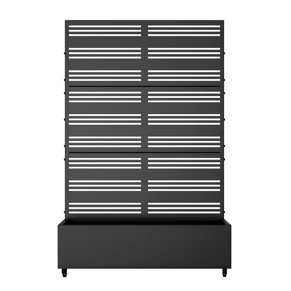 71" X 47" Black Galvanized Metal Rectangular Planter Box