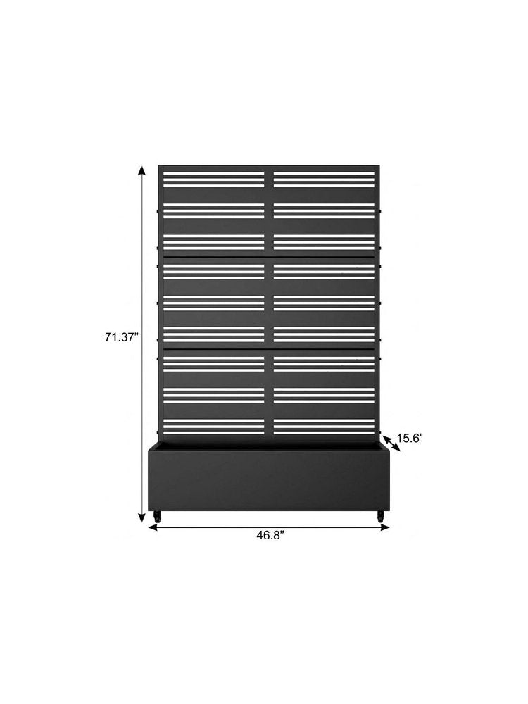 71" X 47" Black Galvanized Metal Rectangular Planter Box