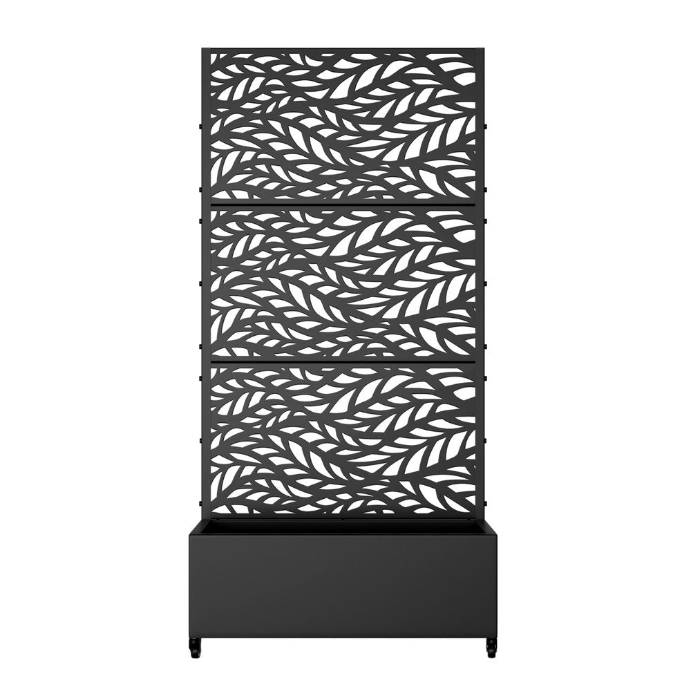 71" X 35" Black Galvanized Metal Rectangular Planter Box