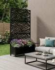 71" X 35" Black Galvanized Metal Rectangular Planter Box