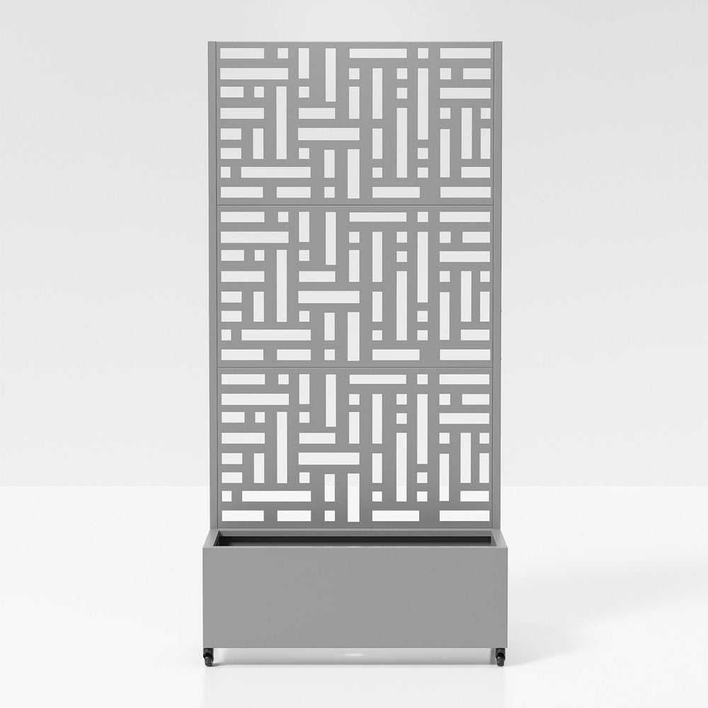 70" X 35" Gray Galvanized Metal Rectangular Planter Box