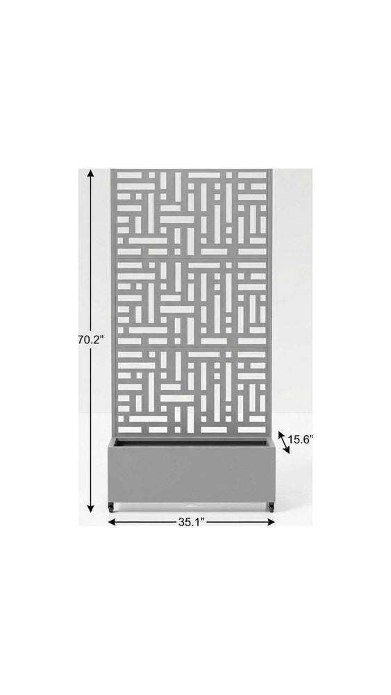 70" X 35" Gray Galvanized Metal Rectangular Planter Box