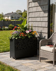 71" X 47" Black Galvanized Metal Rectangular Planter Box