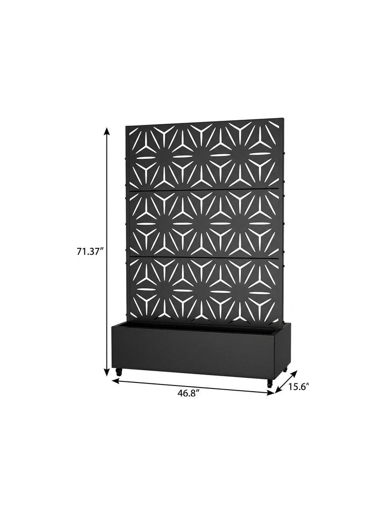 71" X 47" Black Galvanized Metal Rectangular Planter Box