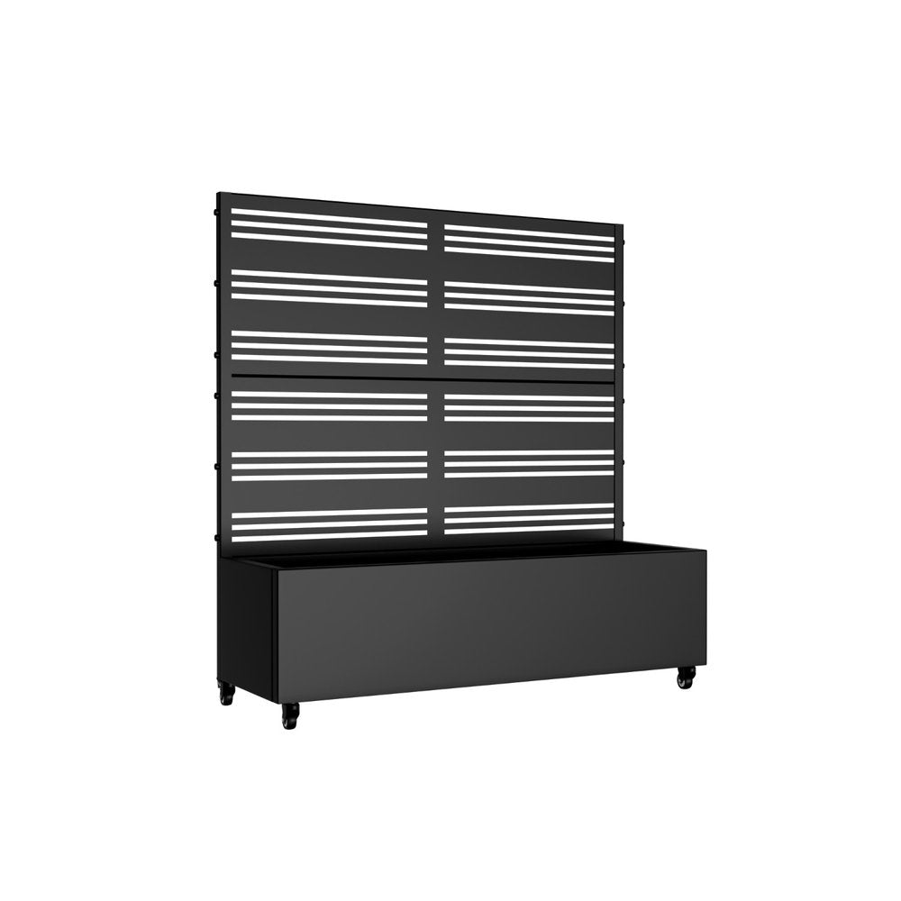 71" X 47" Black Galvanized Metal Rectangular Planter Box