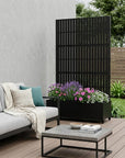 71" X 35" Black Galvanized Metal Rectangular Planter Box