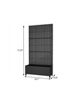 71" X 35" Black Galvanized Metal Rectangular Planter Box