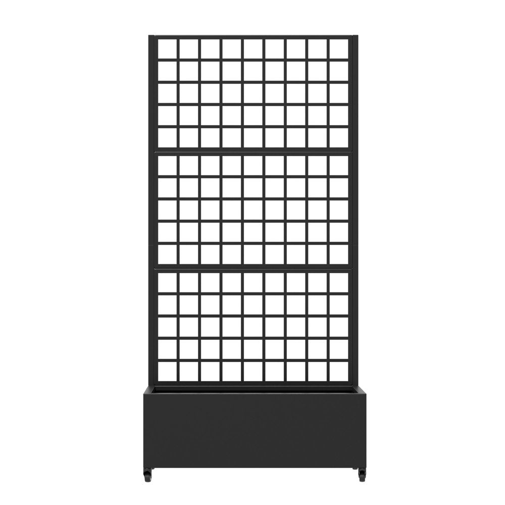 71" X 35" Black Galvanized Metal Rectangular Planter Box