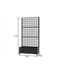 71" X 35" Black Galvanized Metal Rectangular Planter Box