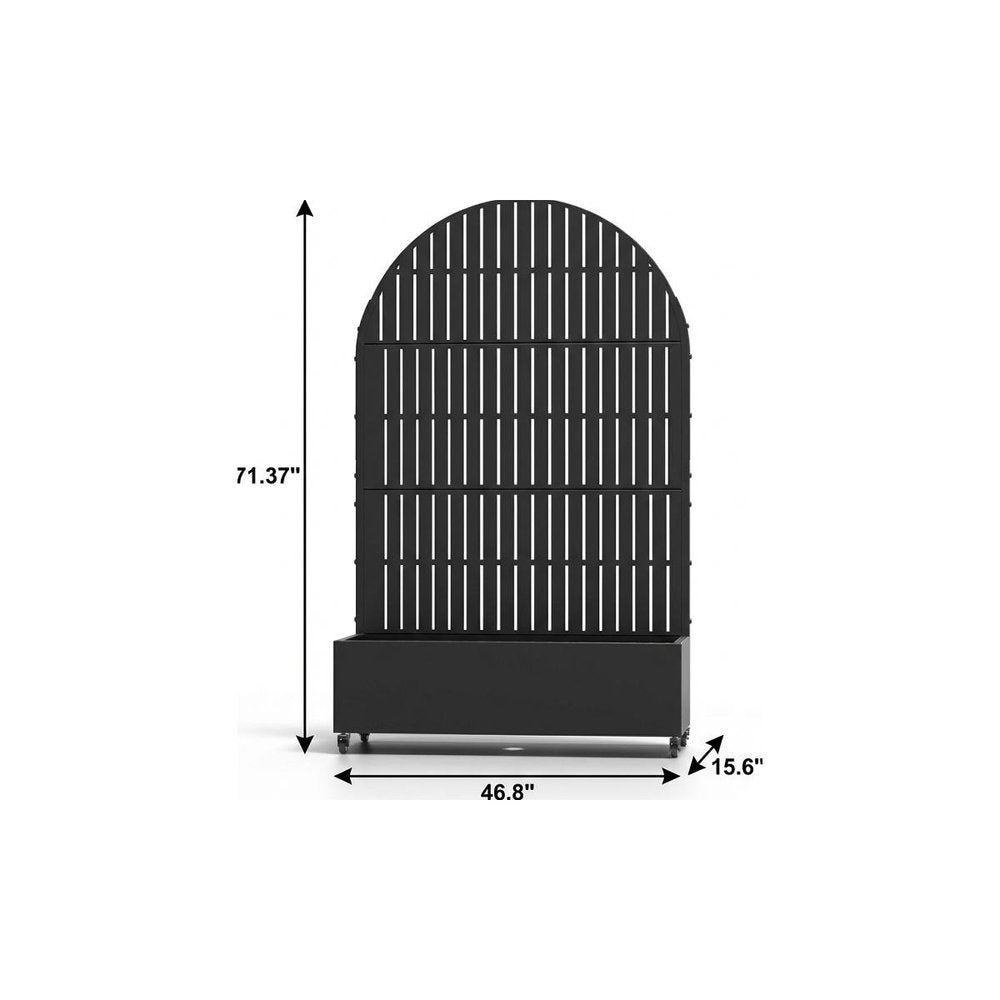 71" X 47" Black Galvanized Metal Rectangular Planter Box