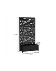 71" X 35" Black Galvanized Metal Rectangular Planter Box