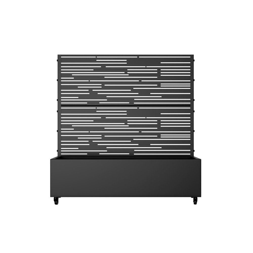47" X 47" Black Galvanized Metal Rectangular Planter Box