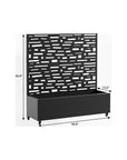 47" X 47" Black Galvanized Metal Rectangular Planter Box