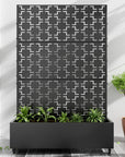 71" X 47" Black Galvanized Metal Rectangular Planter Box
