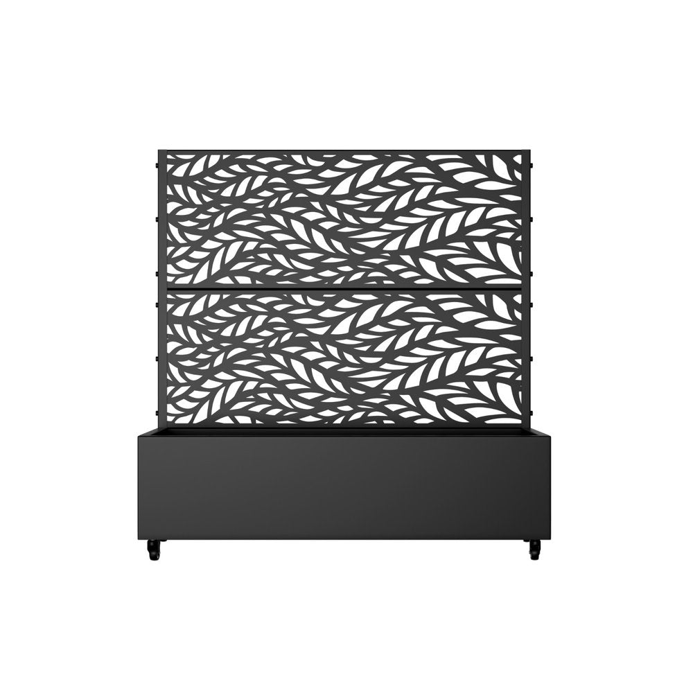 47" X 47" Black Galvanized Metal Rectangular Planter Box