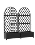 71" X 35" Black Galvanized Metal Rectangular Planter Box