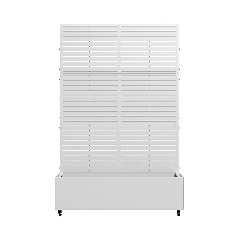 71" X 47" White Galvanized Metal Rectangular Planter Box