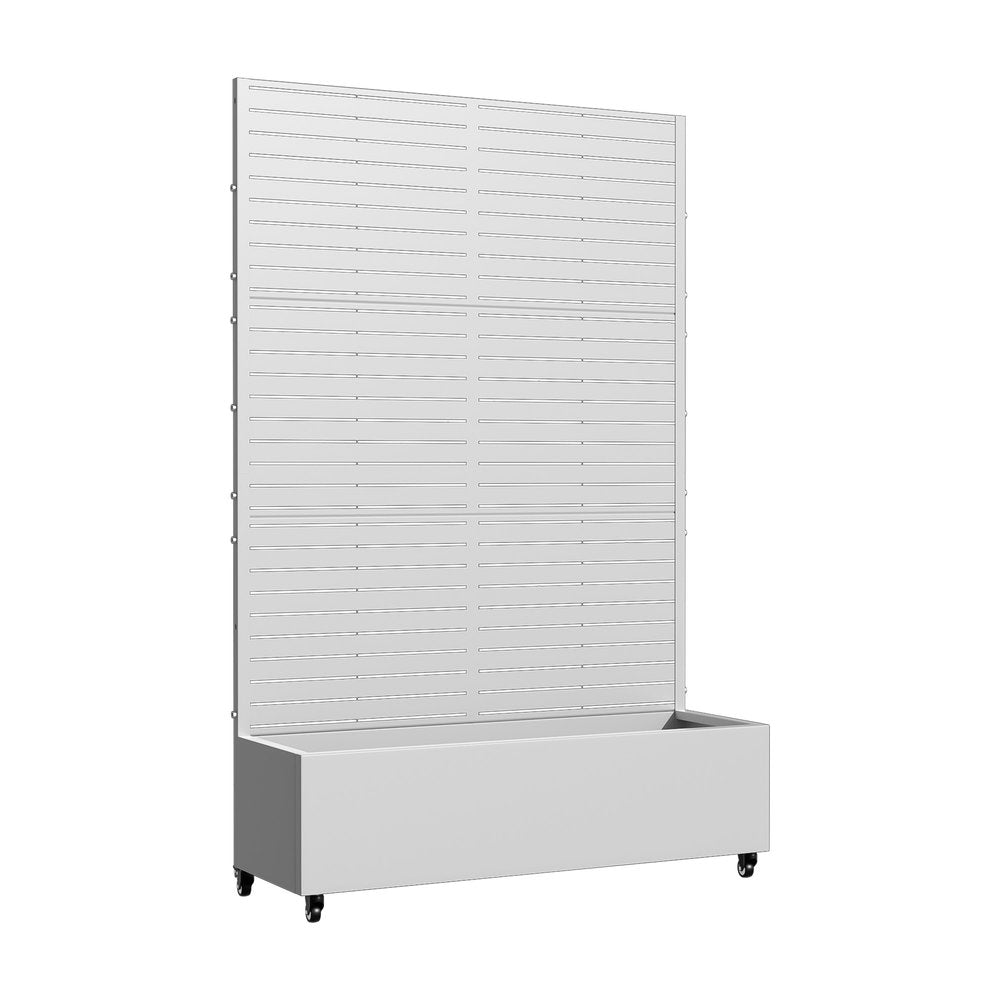 71" X 47" White Galvanized Metal Rectangular Planter Box