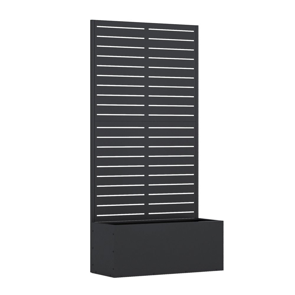 59" X 29" Black Galvanized Metal Rectangular Planter Box