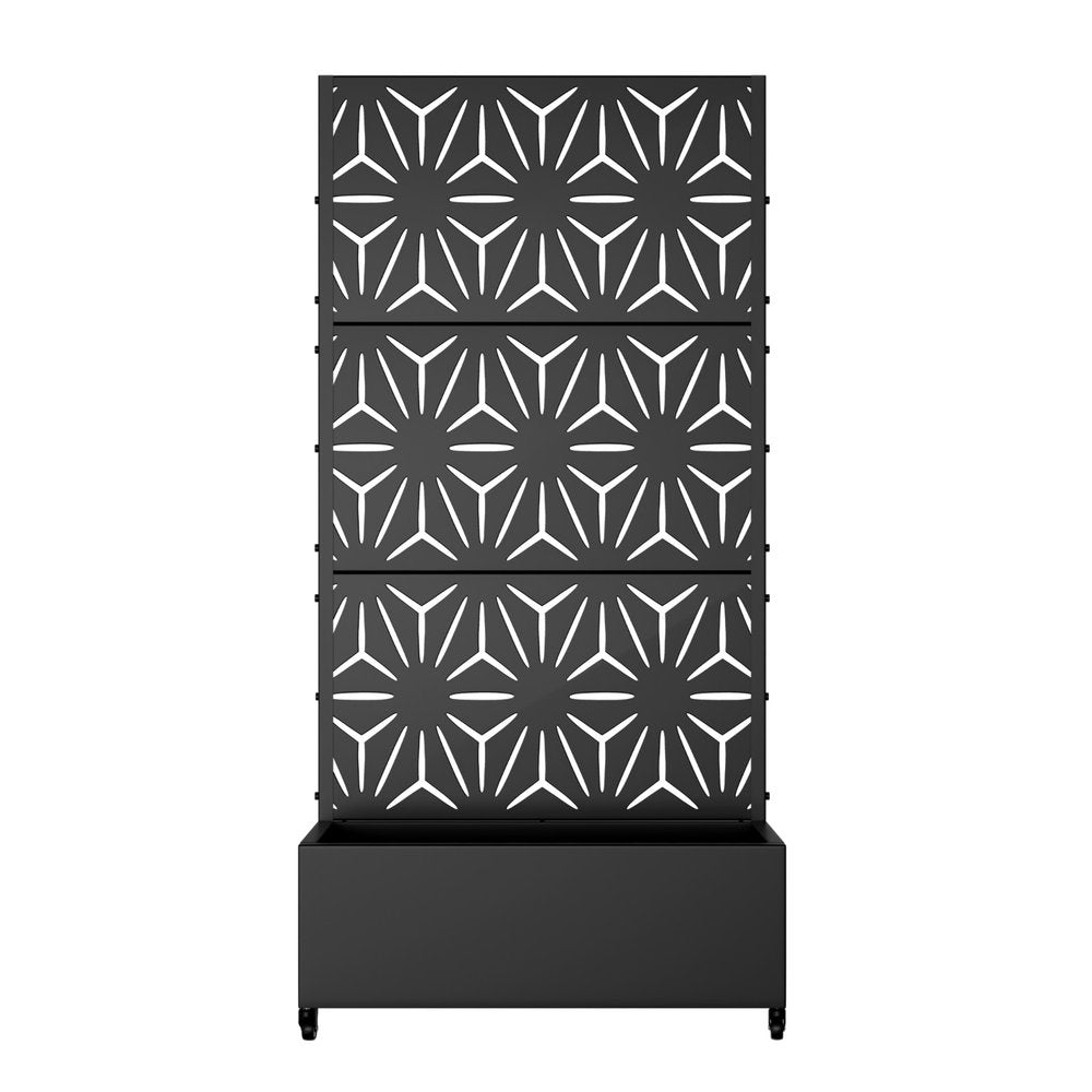 71" X 35" Black Galvanized Metal Rectangular Planter Box