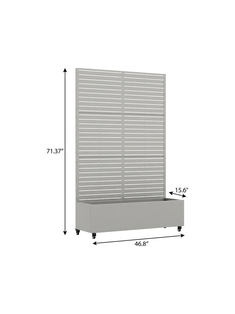 71" X 47" Gray Galvanized Metal Rectangular Planter Box