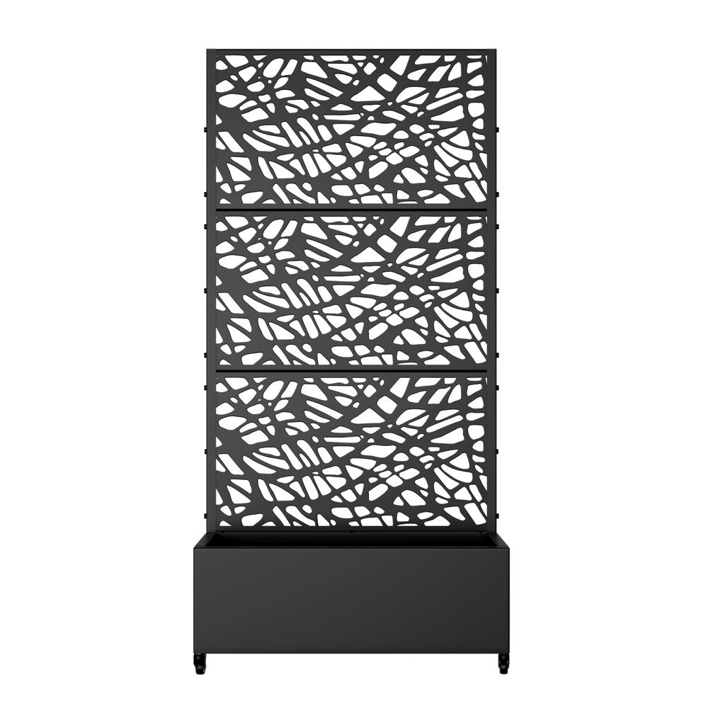 71" X 35" Black Galvanized Metal Rectangular Planter Box