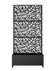 71" X 35" Black Galvanized Metal Rectangular Planter Box