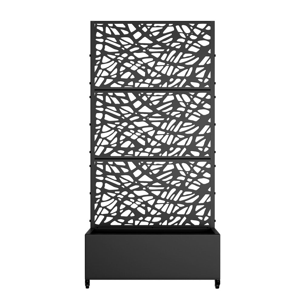 71" X 35" Black Galvanized Metal Rectangular Planter Box