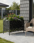 71" X 35" Black Galvanized Metal Rectangular Planter Box