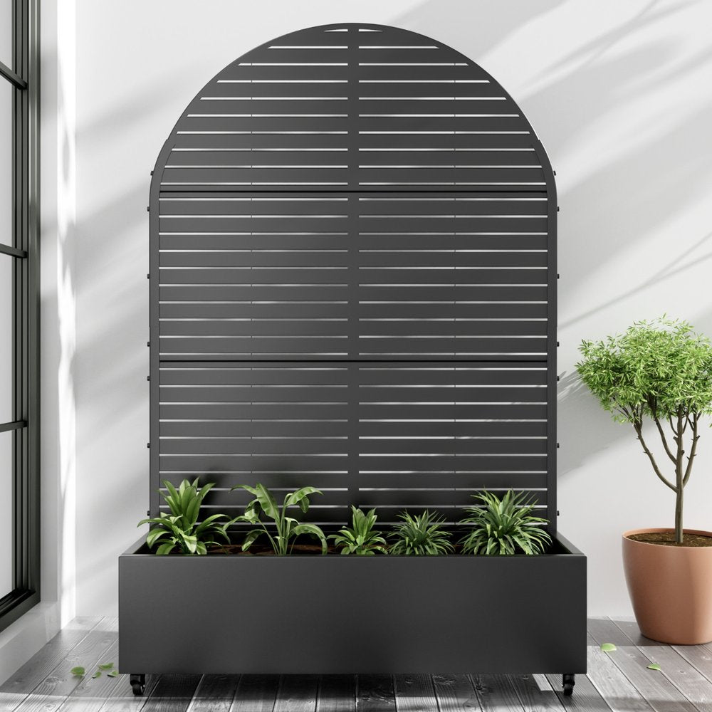 71" X 47" Black Galvanized Metal Rectangular Planter Box
