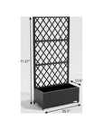 71" X 35" Black Galvanized Metal Rectangular Planter Box