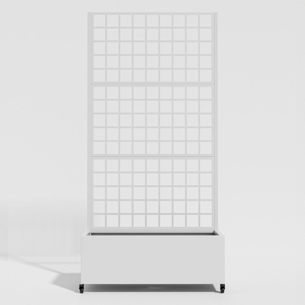 71" X 35" White Galvanized Metal Rectangular Planter Box
