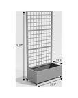 71" X 35" Gray Galvanized Metal Rectangular Planter Box